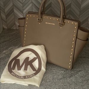 Michael Kors Studded Selma in rare mushroom color